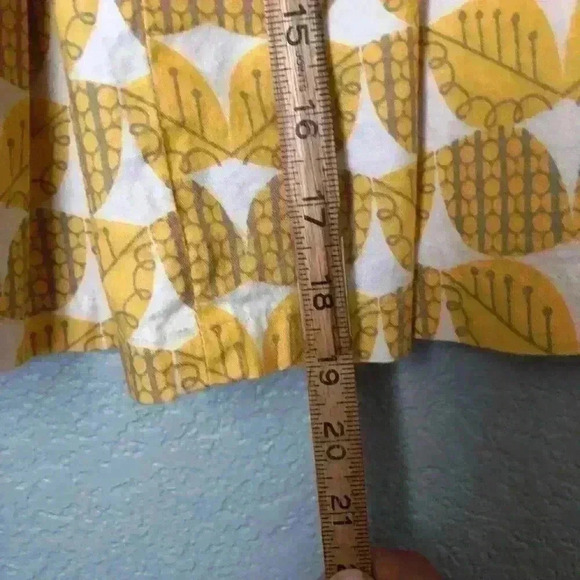 Handmade gathered yellow gray leaves miniskirt with zipper closure M-L? - Picture 4 of 6